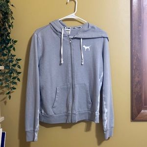 VS PINK small grey zip up jacket